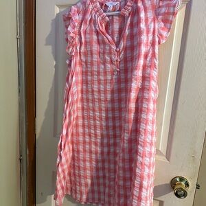 Time and Tru Pink and White Checkered Dress